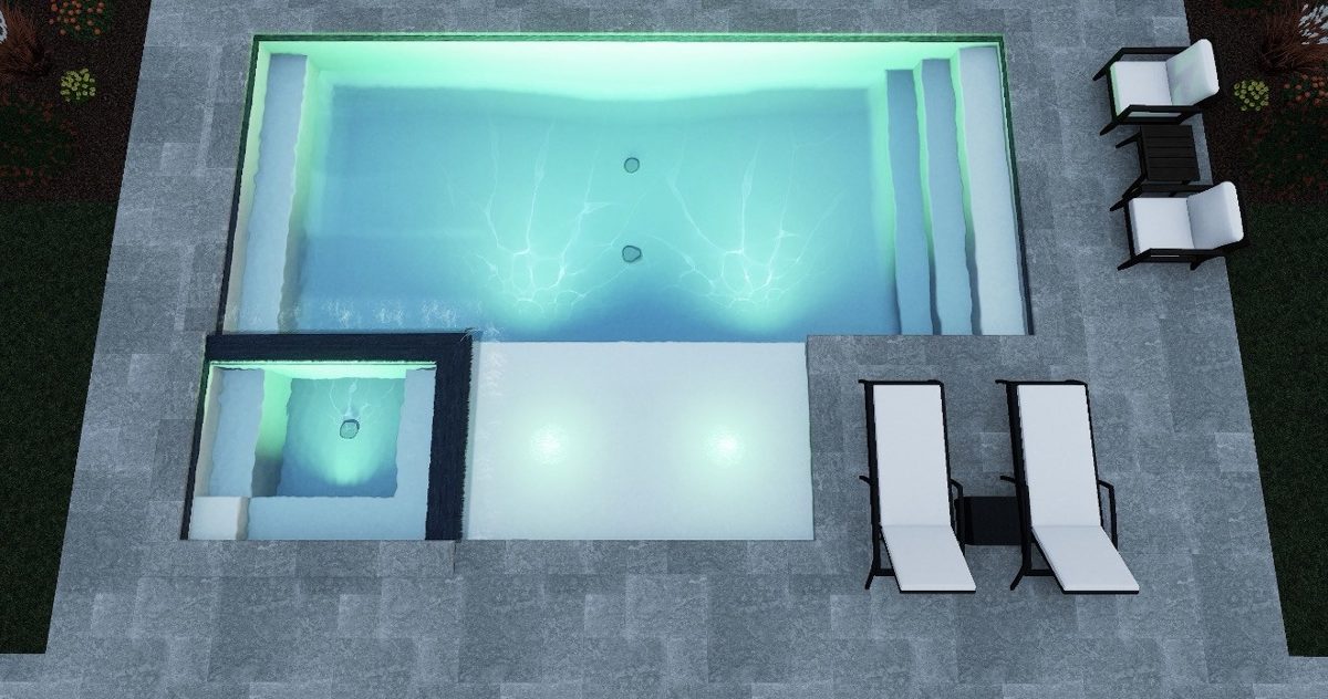 Pool design rendering, artistic conception